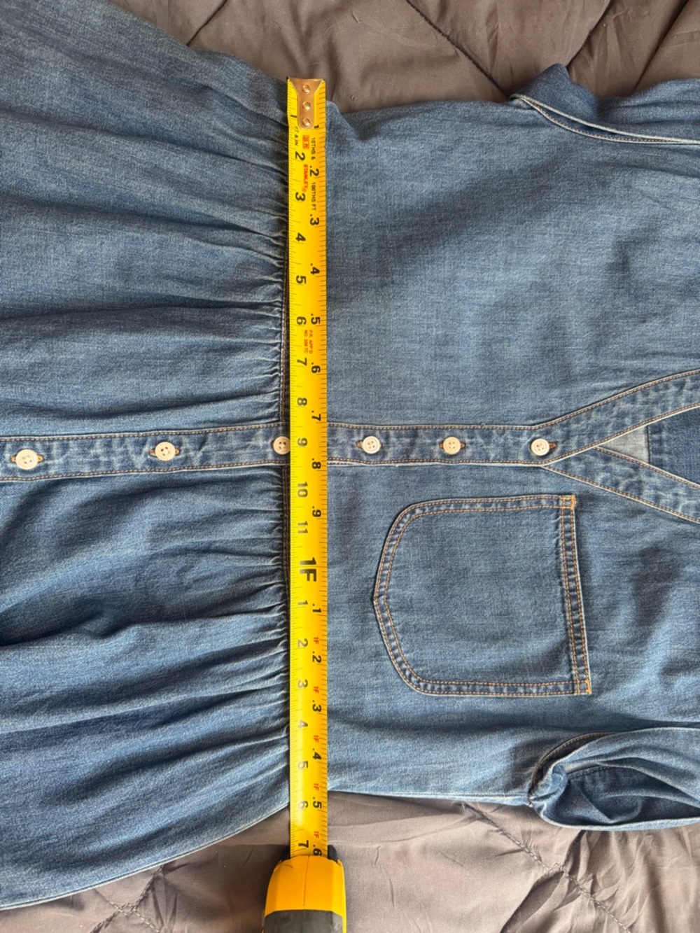 Veronica Beard Denim Blue Tiered Shirt Dress - Picture 5 of 5